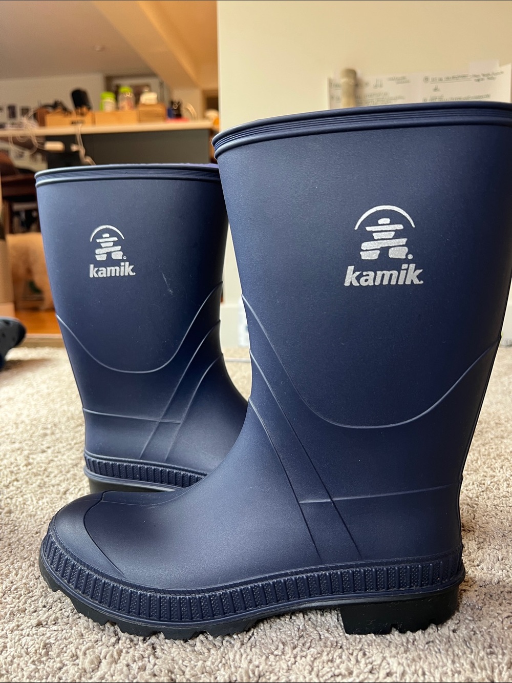 Kamik Youth Navy Blue Waterproof Rain Boots